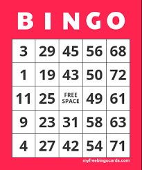 75 bingo card