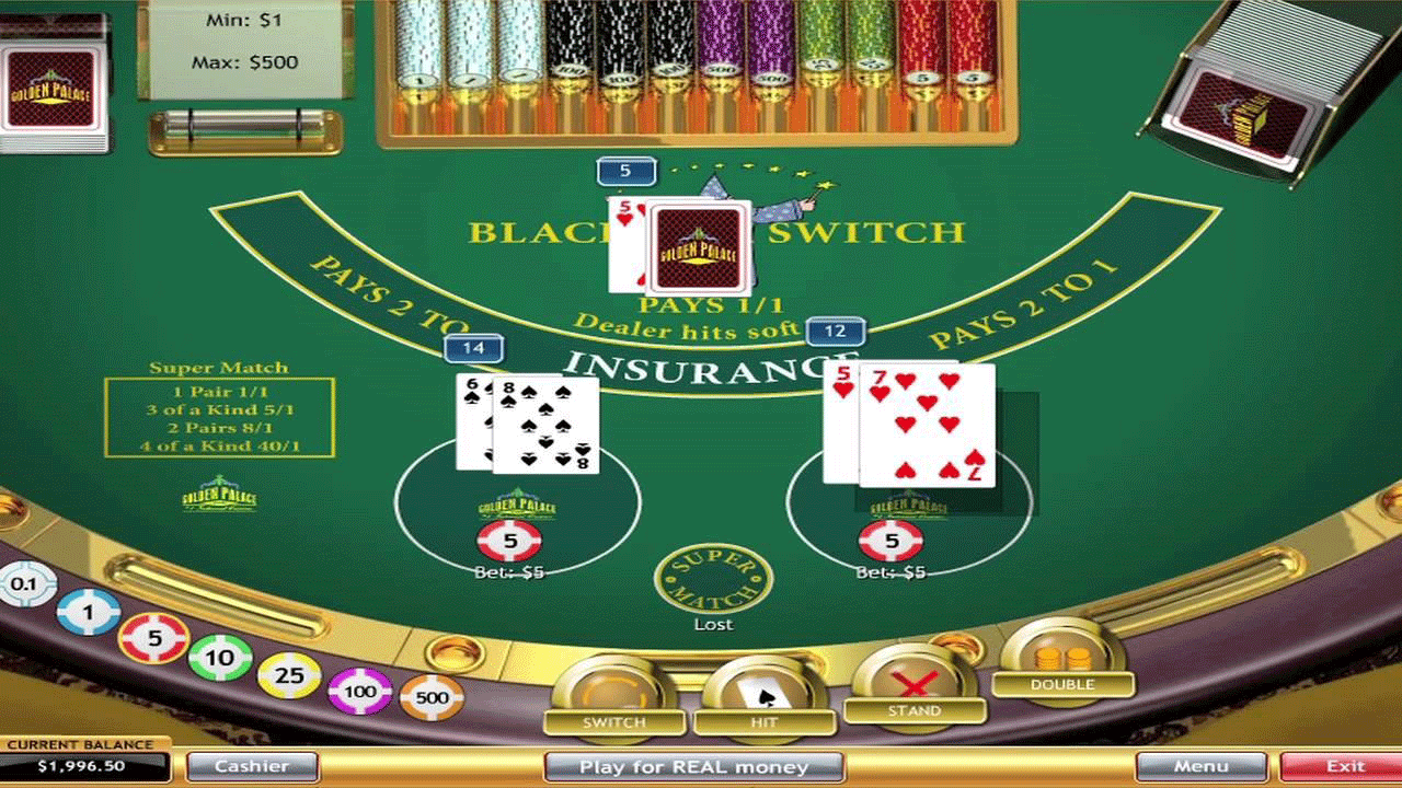 Blackjack Switch table