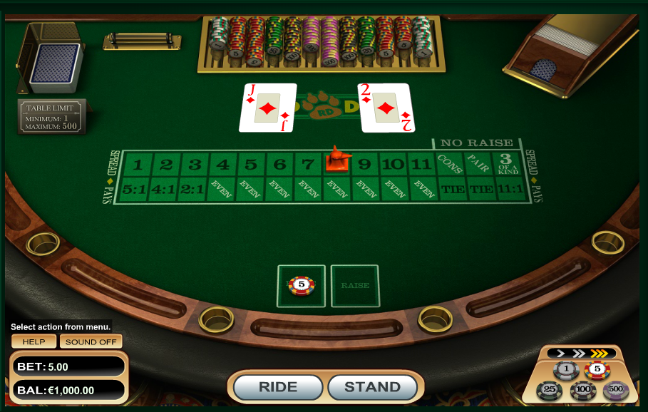 Red Dog Poker Table Game